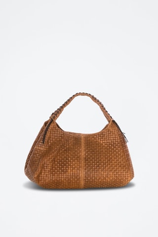 Mala de ombro em couro Pitigliano Conhaque - Castanho