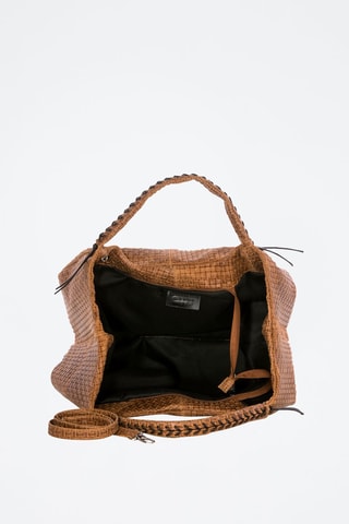 Mala de ombro em couro Pitigliano Conhaque - Castanho