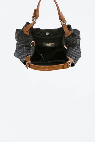 Bolso de piel Fosdinovo - Negro y marrón