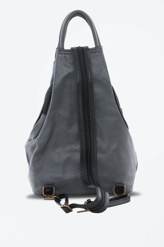 Mochila de piel Novara - Negro y gris