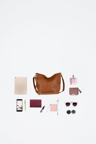 Bandolera de piel Trapani - Marrón