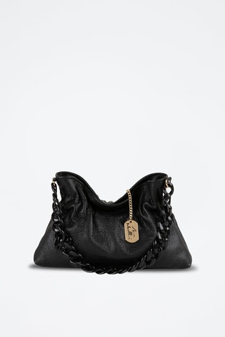 Bolso de piel Fabrizia - Negro y dorado