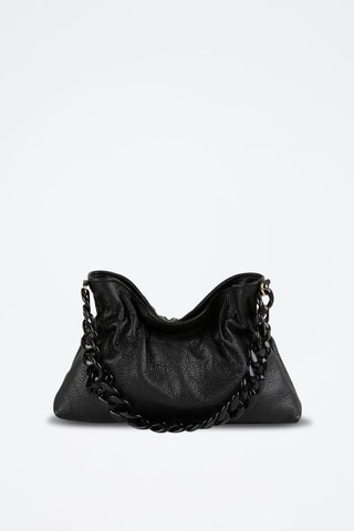 Bolso de piel Fabrizia - Negro y dorado