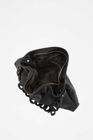 Bolso de piel Fabrizia - Negro y dorado