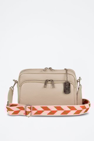 Mala a tiracolo em couro Erminia Bege - Bege