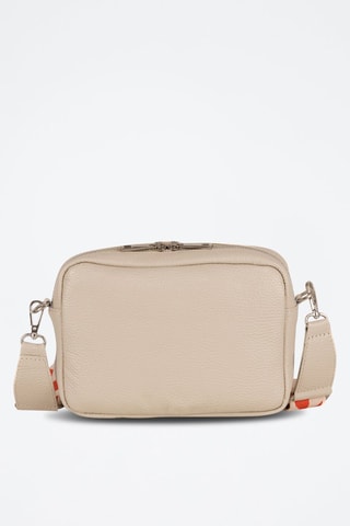 Mala a tiracolo em couro Erminia Bege - Bege