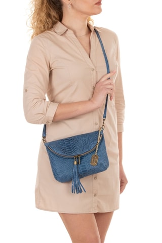 Mala de ombro em couro Azul - Azul