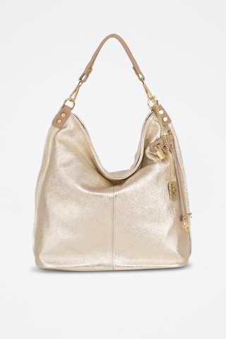 Mala de ombro em couro Greta Dourado - Dourado