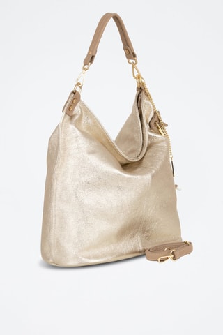 Mala de ombro em couro Greta Dourado - Dourado