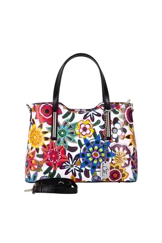 Bolso de piel Cicile - Blanco y negro