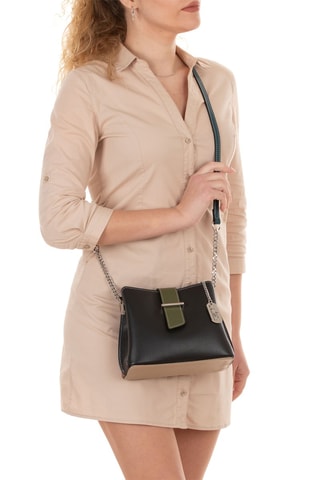 Bandolera de piel - Negro