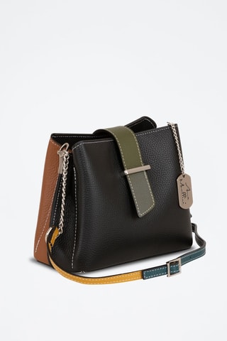 Bandolera de piel - Negro