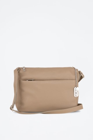 Bandolera de piel - Beige