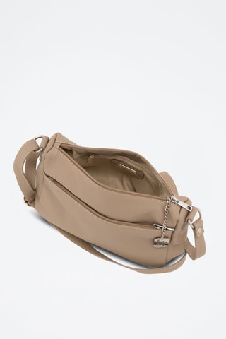Bandolera de piel - Beige