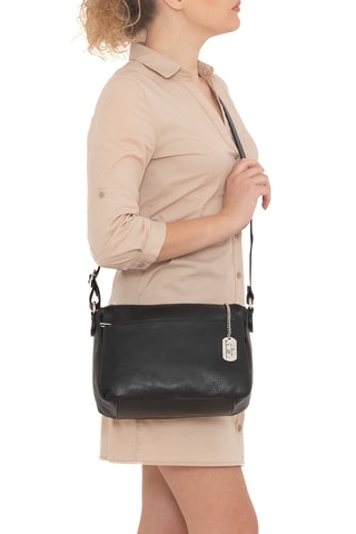 Bandolera de piel Orlanda - Negro