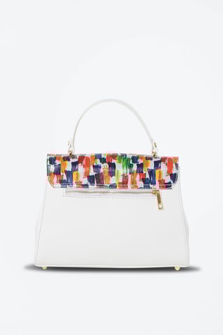 Bolso de piel Anna Signature #017 - Blanco, rojo, azul, verde y naranja