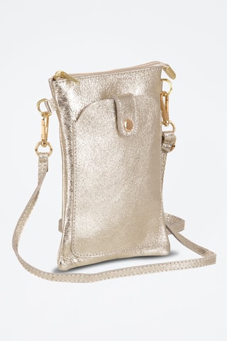 Mala a tiracolo em couro Erica Prateado - Prateado