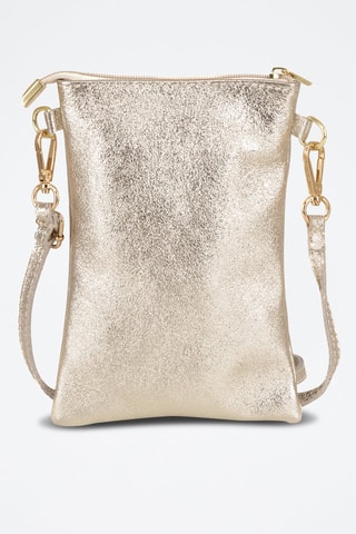 Mala a tiracolo em couro Erica Prateado - Prateado