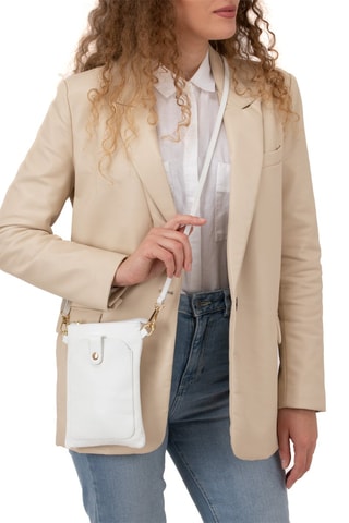 Mala a tiracolo em couro Erica Branco - Branco