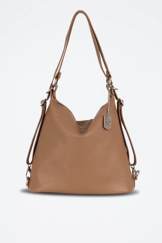 Mala de ombro em couro Ylenia Castanho - Castanho