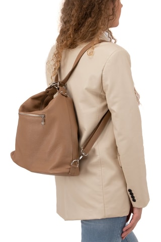 Mala de ombro em couro Ylenia Castanho - Castanho