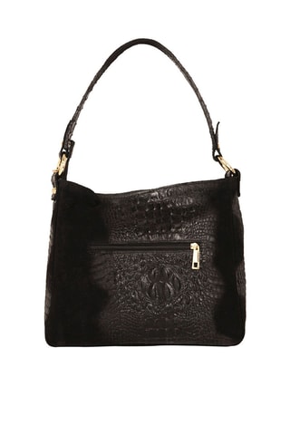 Mala de ombro em couro Linda Preto e dourado - Dourado e preto