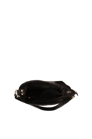 Mala de ombro em couro Linda Preto e dourado - Dourado e preto