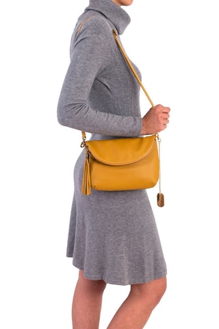 Mala a tiracolo em couro Alice - Mostarda  - Amarelo