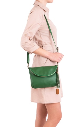 Mala a tiracolo de couro Alice Verde - Anna Morellini - Verde
