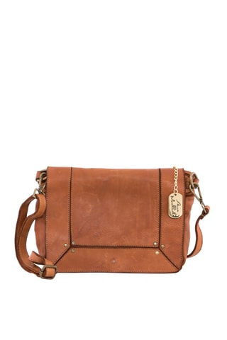 Bandolera de piel Leandra - Marrón