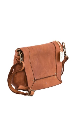 Bandolera de piel Leandra - Marrón