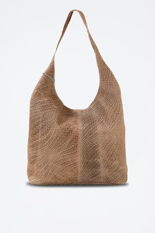 Mala de ombro em couro Palladia Toupeira - Bege