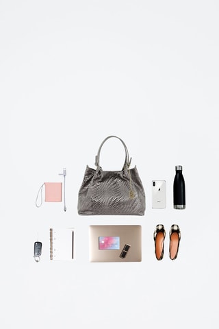 Bolso de piel Eloisa - Gris