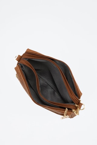 Bandolera de piel - Marrón