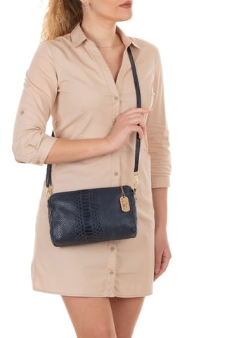 Bandolera de piel - Azul