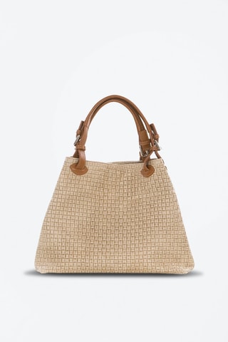 Bolso de piel Fosdinovo - Marrón y gris