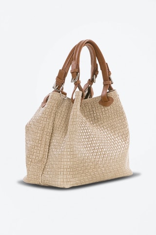 Bolso de piel Fosdinovo - Marrón y gris