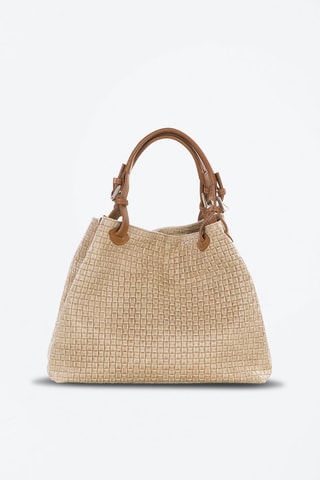 Bolso de piel Fosdinovo - Marrón y gris