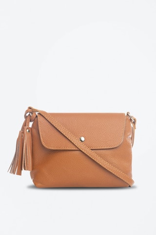 Mala a tiracolo em couro Bagni Conhaque - Castanho