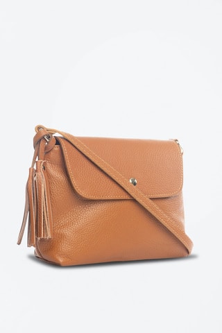 Mala a tiracolo em couro Bagni Conhaque - Castanho