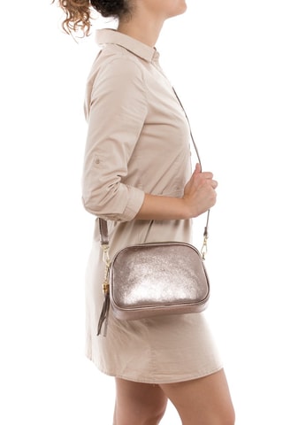 Mala a tiracolo em couro Monte Sparagio - Dourado-rosa - Rosa e dourado