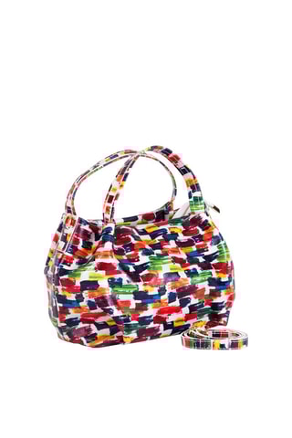 Bolso de piel Anna Signature #011 - Blanco y rojo