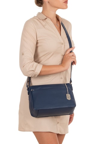 Bandolera de piel - Azul