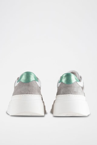 Zapatillas de piel con plataforma - Blanco