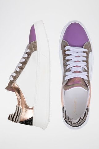 Zapatillas de piel con plataforma - Blanco