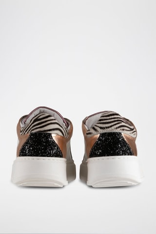 Zapatillas de piel con plataforma - Blanco