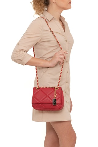 Mala a tiracolo em couro Allegra Vermelho - Vermelho