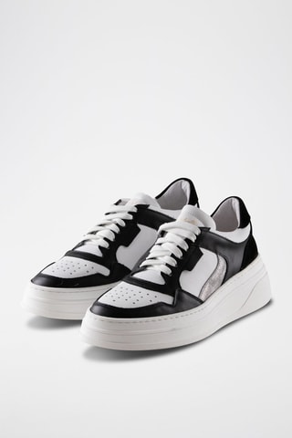 Zapatillas de piel con plataforma - Blanco