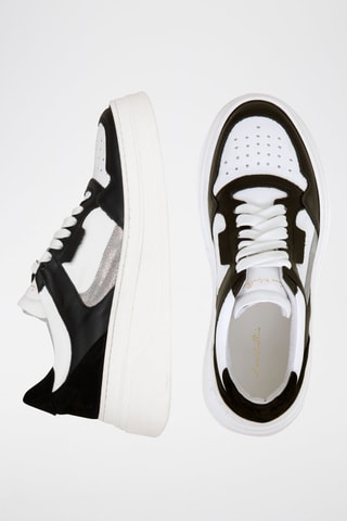 Zapatillas de piel con plataforma - Blanco