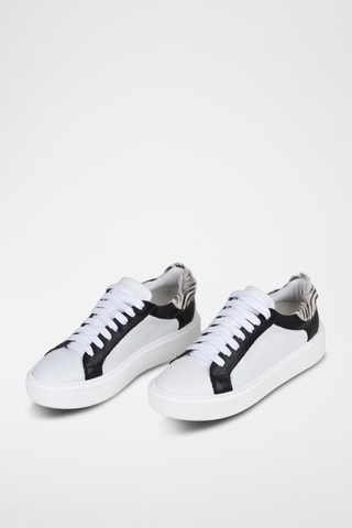 Zapatillas de piel - Blanco y negro